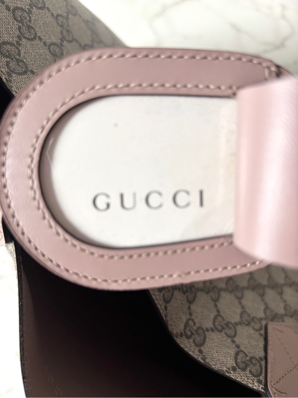 ❌SOLD❌ Gucci GG Supreme Reversible Tote Brown Blush Pink - Picture 14 of 17